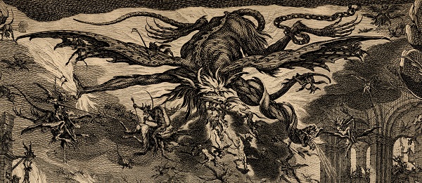 le Grand Diable, détail de la seconde Tentation de st Antoine (3e état 1635)  Jacques Callot BM Metz 